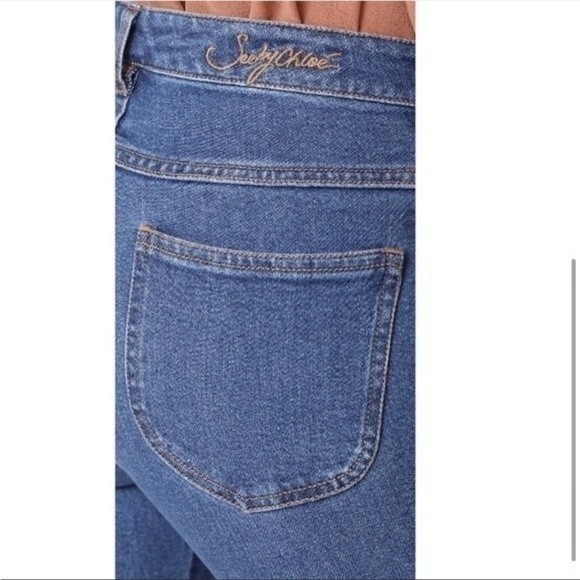 SEE BY CHLOE Flare Blue Denim Jeans in Shady Cobalt 27 - Picture 4 of 16